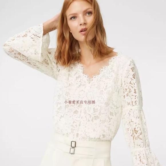 Club Monaco Lace Top,color:cashew milk - Picture 1 of 4